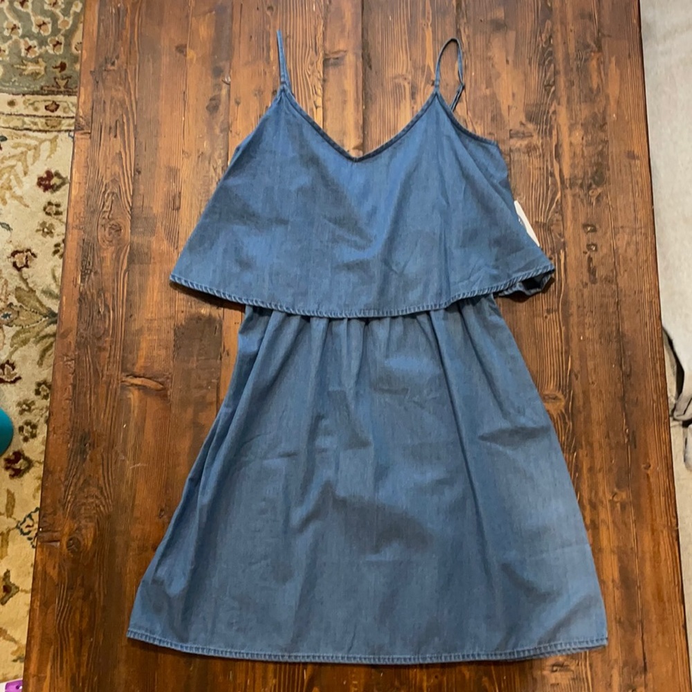 NWT ON Chambray tiered dress